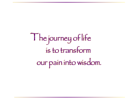 The journey of life is to transform our pain into wisdom.